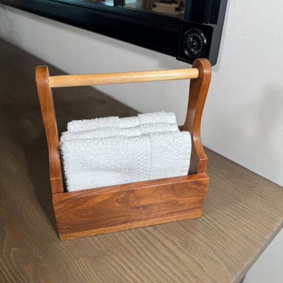 Small Wood Caddy Organizer – Rustic & Versatile Farmhouse Style - Picture 3 of 10